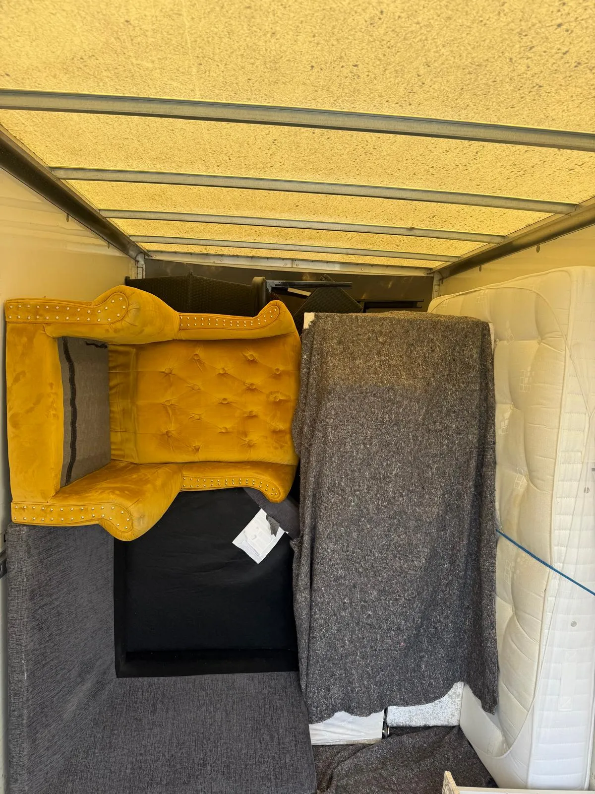 Furniture wrapped and ready to load onto a removal van in Doncaster