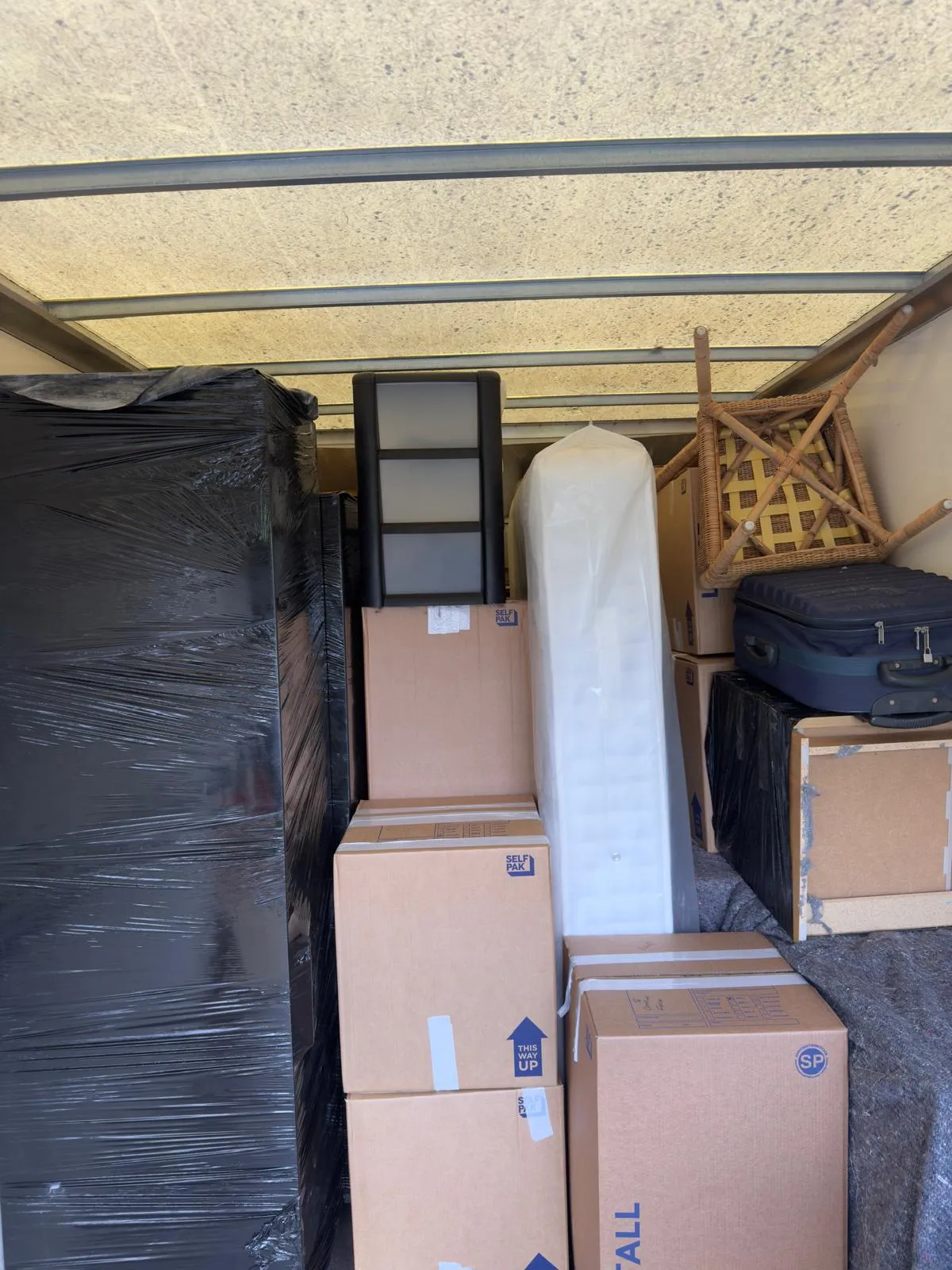 Household furniture protected and ready for a house move in Doncaster